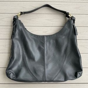 Liz Claiborne Black Vegan Leather Hobo Shoulder Bag